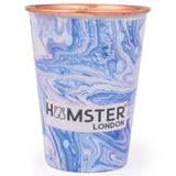 Hamster London Pure Copper Glass Tumbler, Drinkware, 400 ML (Blue)