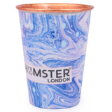 Hamster London Pure Copper Glass Tumbler, Drinkware, 400 ML (Blue)