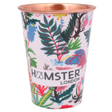 Hamster London Pure Copper Glass Tumbler, Drinkware, 400 ML (Leaves)