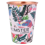 Hamster London Pure Copper Glass Tumbler, Drinkware, 400 ML (Leaves)