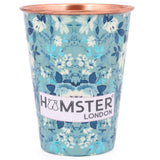 Hamster London Pure Copper Glass Tumbler, Drinkware, 400 ML (Blue Floral)