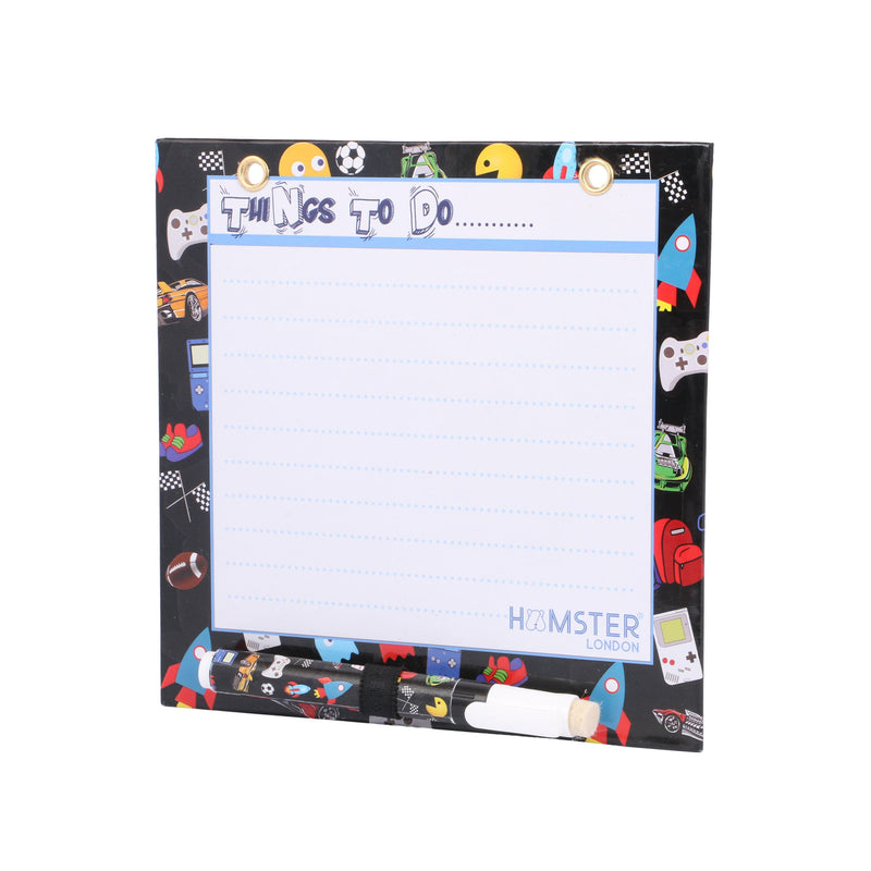 Hamster London Magnetic White Board - Dry, Erase. Can Be Stuck On Refrigerator Or Any Metal Surface,Good Gift for Any Occasion (Black)