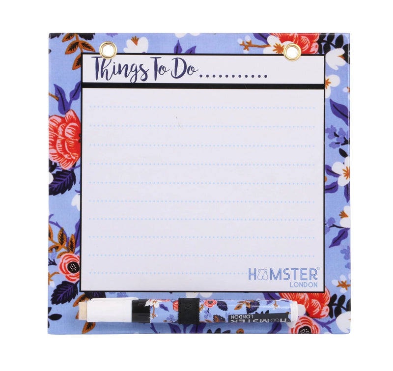 Hamster London Magnetic White Board - Dry, Erase. Can Be Stuck On Refrigerator Or Any Metal Surface,Good Gift for Any Occasion (Floral)