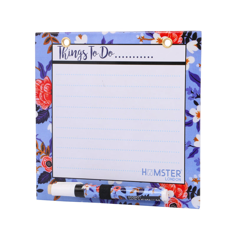 Hamster London Magnetic White Board - Dry, Erase. Can Be Stuck On Refrigerator Or Any Metal Surface,Good Gift for Any Occasion (Floral)