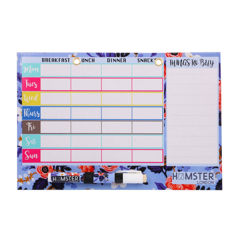 Hamster London Magnetic Meal Planner (Floral Purple)