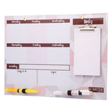 Hamster London Magnetic Erasable White Board Planner with Memo Pad, Lead Mechanical Pencil with Erasable Marker (Abstract)