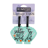 HAMSTER LONDON GREEN SHELL SET OF 2 LUGGAGE TAGS