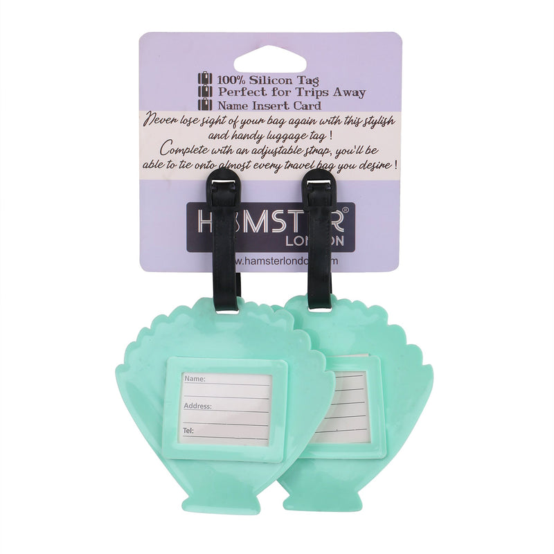 HAMSTER LONDON GREEN SHELL SET OF 2 LUGGAGE TAGS