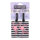 HAMSTER LONDON FLAMINGO SET OF 2 LUGGAGE TAGS