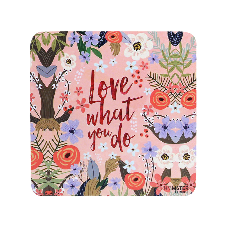 Hamster London Wooden Coasters for Home Set of 6 (Love what you do)