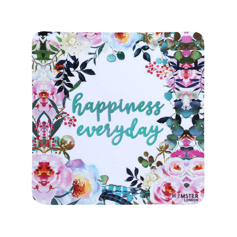 Hamster London Wooden Coasters for Home Set of 6 (happiness everday)