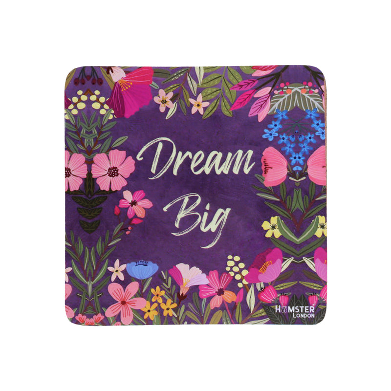 Hamster London Wooden Coasters for Home Set of 6 (dream big)