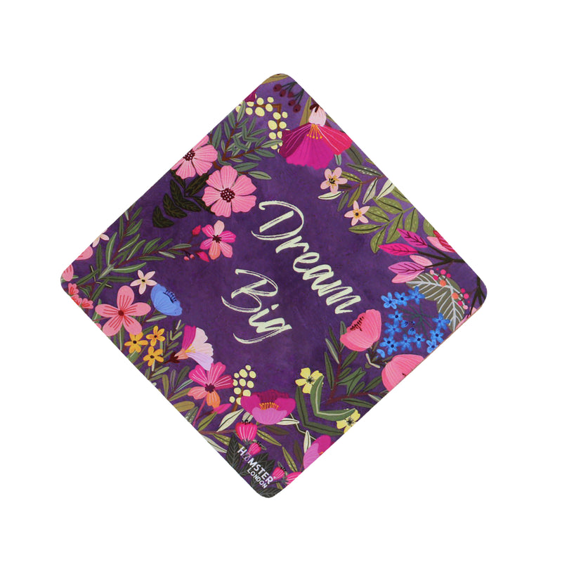 Hamster London Wooden Coasters for Home Set of 6 (dream big)