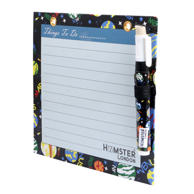 Hamster London Magnetic White Board - Dry, Erase. Can Be Stuck On Refrigerator Or Any Metal Surface,Good Gift for Any Occasion (planets)