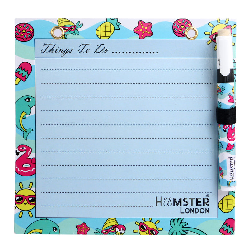 Hamster London Magnetic White Board - Dry, Erase. Can Be Stuck On Refrigerator Or Any Metal Surface,Good Gift for Any Occasion (sea)
