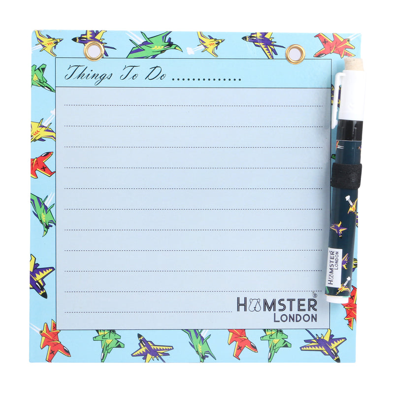 Hamster London Magnetic White Board - Dry, Erase. Can Be Stuck On Refrigerator Or Any Metal Surface,Good Gift for Any Occasion (FIGHTER PLANE)
