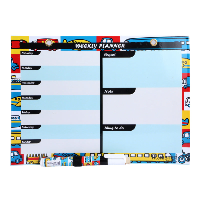 Hamster London Magnetic White Board - Dry, Erase. Can Be Stuck On Refrigerator Or Any Metal Surface,Good Gift for Any Occasion (transport)
