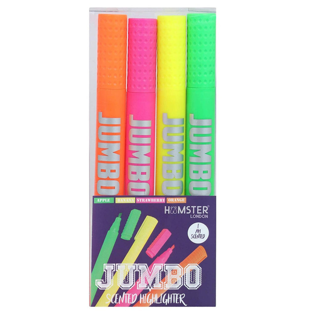 Hamster London 4 Pcs Cute Scented Jumbo Marker Color Highlighter Pen Office School Supplies Students Children Gift (Pack of 4)